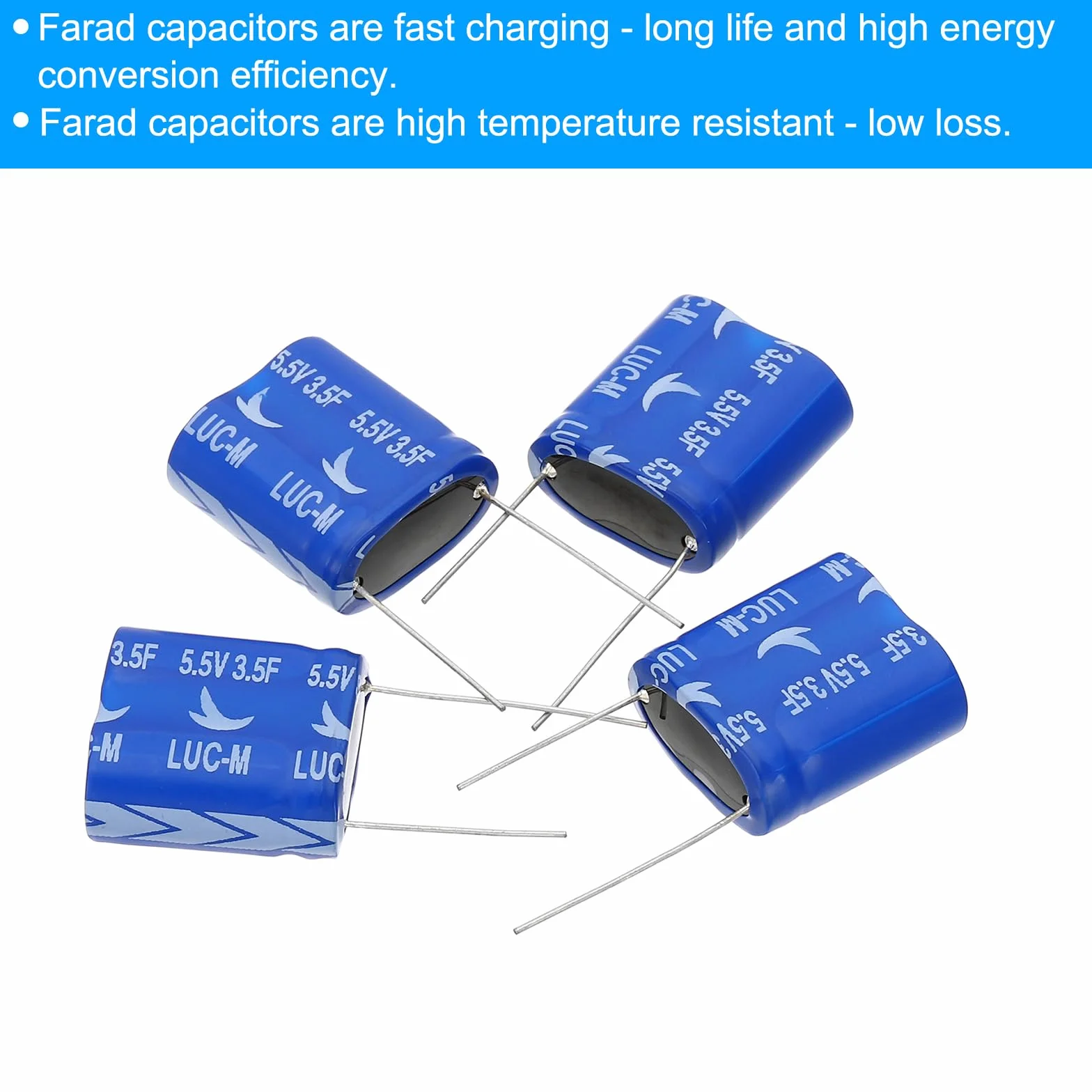 PATIKIL 4 sztuki 5,5 V 3,5 F superkondensator 0,83 x 0,39 x 0,83" aluminiowy superkondensatory typ nawijania magazynowanie energii do On Board Backup magazynowanie energii